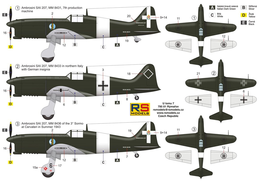 アンブロシーニ SAI.207 プラモデル (RSモデル 1/72 エアクラフト プラモデル No.92267) 商品画像_1