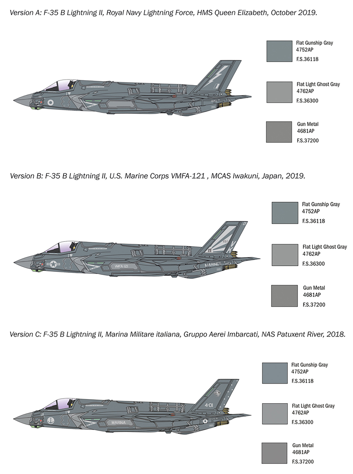 イギリス海軍 F-35B ライトニング 2 STOVL バージョン プラモデル (イタレリ 1/72 航空機シリーズ No.1425) 商品画像_2