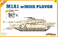 現用アメリカ陸軍 主力戦車 M1A1 エイブラムス・マインプラウ w/第1歩兵師団 ビッグ・レッド・ワン フィギュア