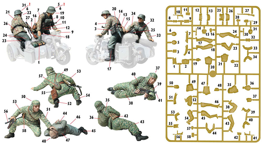 ドイツ兵 & ソ連兵 遭遇シーン プラモデル (マスターボックス 1/35 ミリタリーミニチュア No.MB35190) 商品画像_1