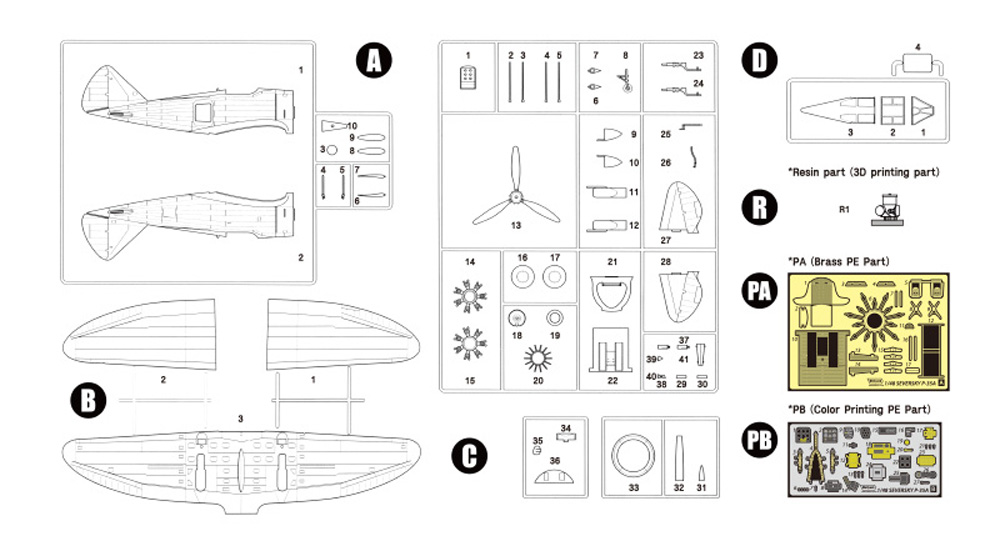 セバスキー P-35A USAAF プラモデル (ウルフパック ウルフパックデザイン プレミアムエディションキット No.WP14808) 商品画像_1